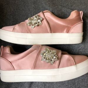 Madden Girl Pink Satin Sneakers w Jewel Detail 9